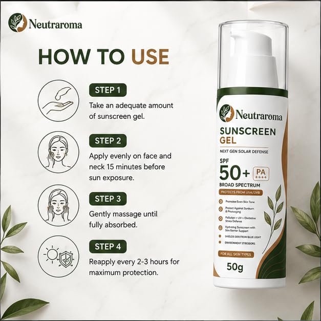 Sunscreen Gel SPF 50+ PA++++ | Broad Spectrum UVA & UVB Protection | Lightweight Non-Greasy Daily Sun Care Gel | Hydrating Formula with Skin Barrier Support | Suitable for All Skin Types | 50g