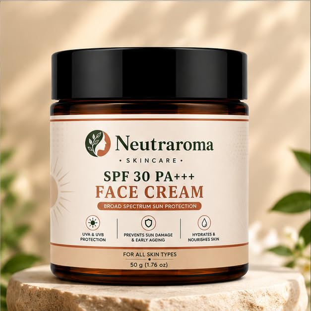 SPF 30 PA+++ Face Cream | Daily Sun Protection & Moisturizing Face Cream | Lightweight Facial Sunscreen for All Skin Types | 50g