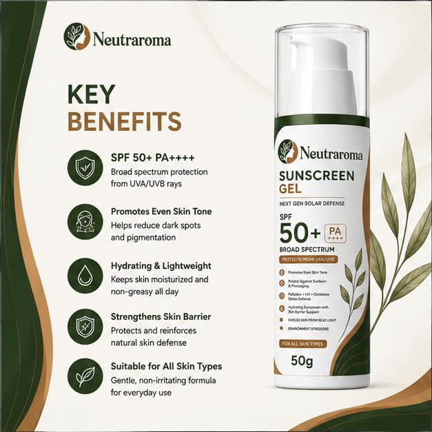 Sunscreen Gel SPF 50+ PA++++ | Broad Spectrum UVA & UVB Protection | Lightweight Non-Greasy Daily Sun Care Gel | Hydrating Formula with Skin Barrier Support | Suitable for All Skin Types | 50g