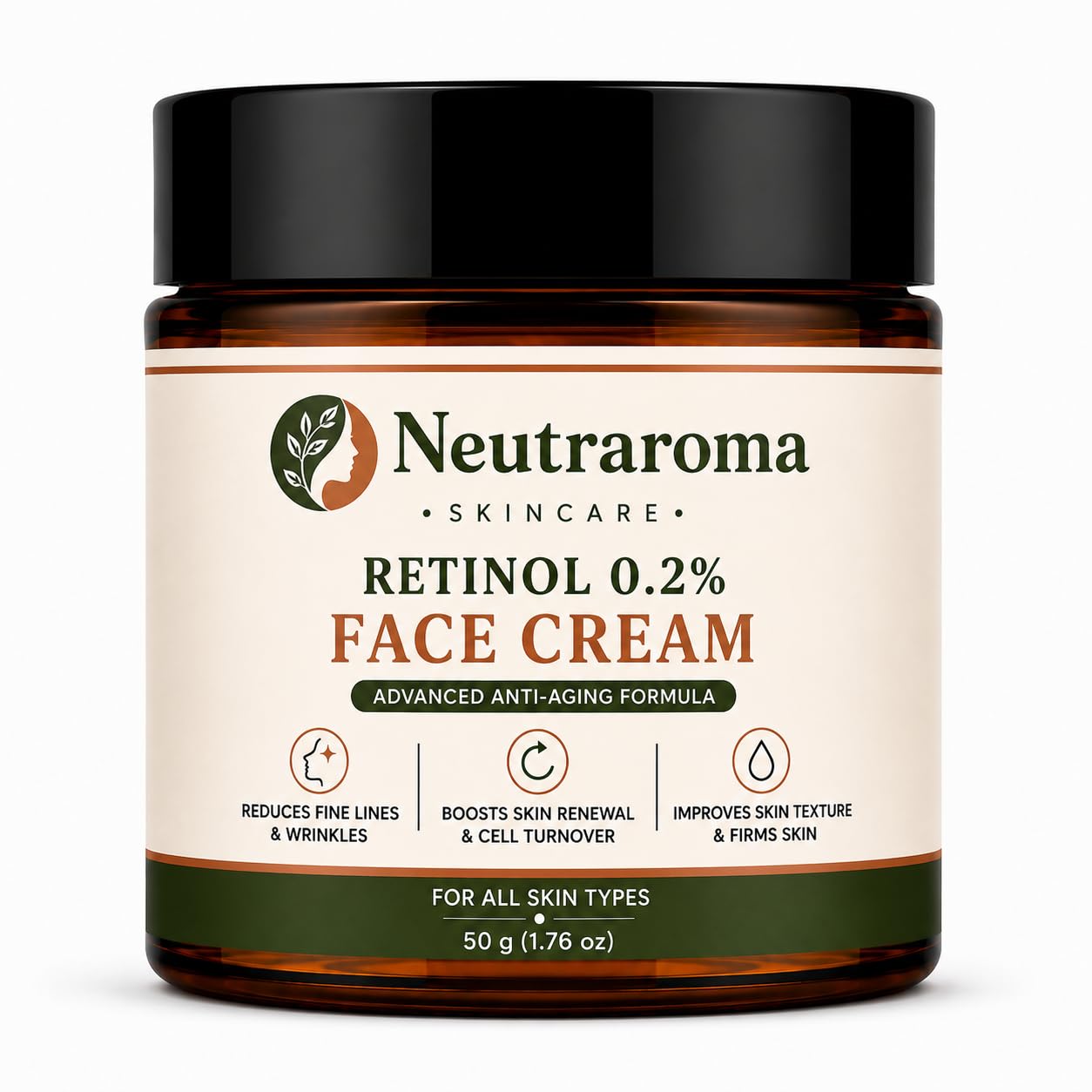 Retinol 0.2% Face Cream | Retinol Moisturizer for Women & Men | Daily Hydrating & Nourishing Facial Cream | 50g