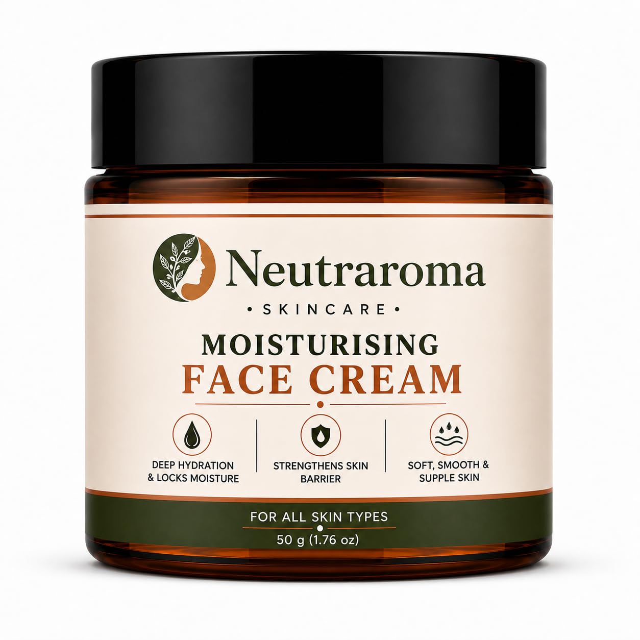 Moisturising Face Cream | Daily Moisturizer for All Skin Types | Hydrating Face Cream for Women & Men | Soft & Smooth Skin Care Cream | 50g