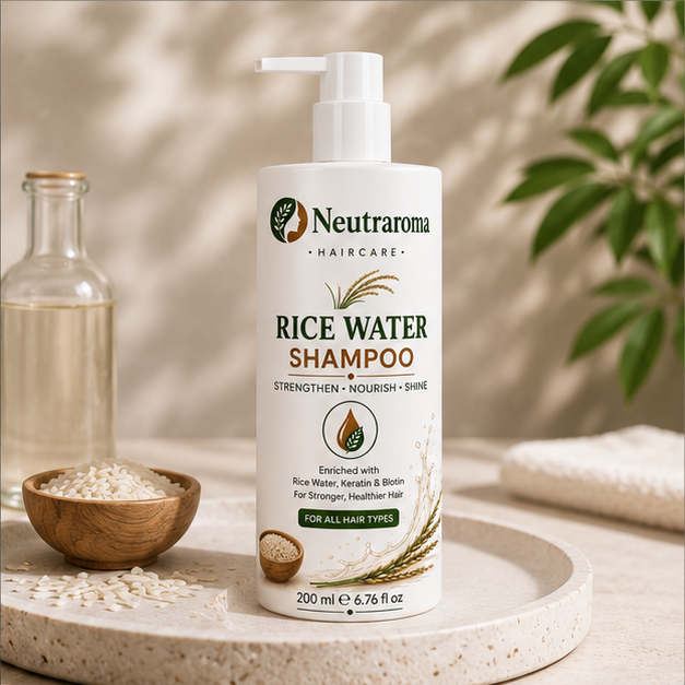 Neutraroma Rice Water Shampoo – Strengthen, Nourish & Shine | Powered by Rice Water, Keratin, Biotin & Rosemary for Stronger, Healthier Hair